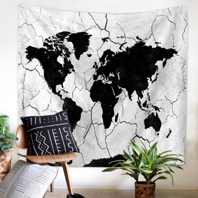

Tapestries Wall Hanging Tapestry Map Pattern Large Size Square Vintage Creative Functional Durable Dirt-resisting Washable Valance
