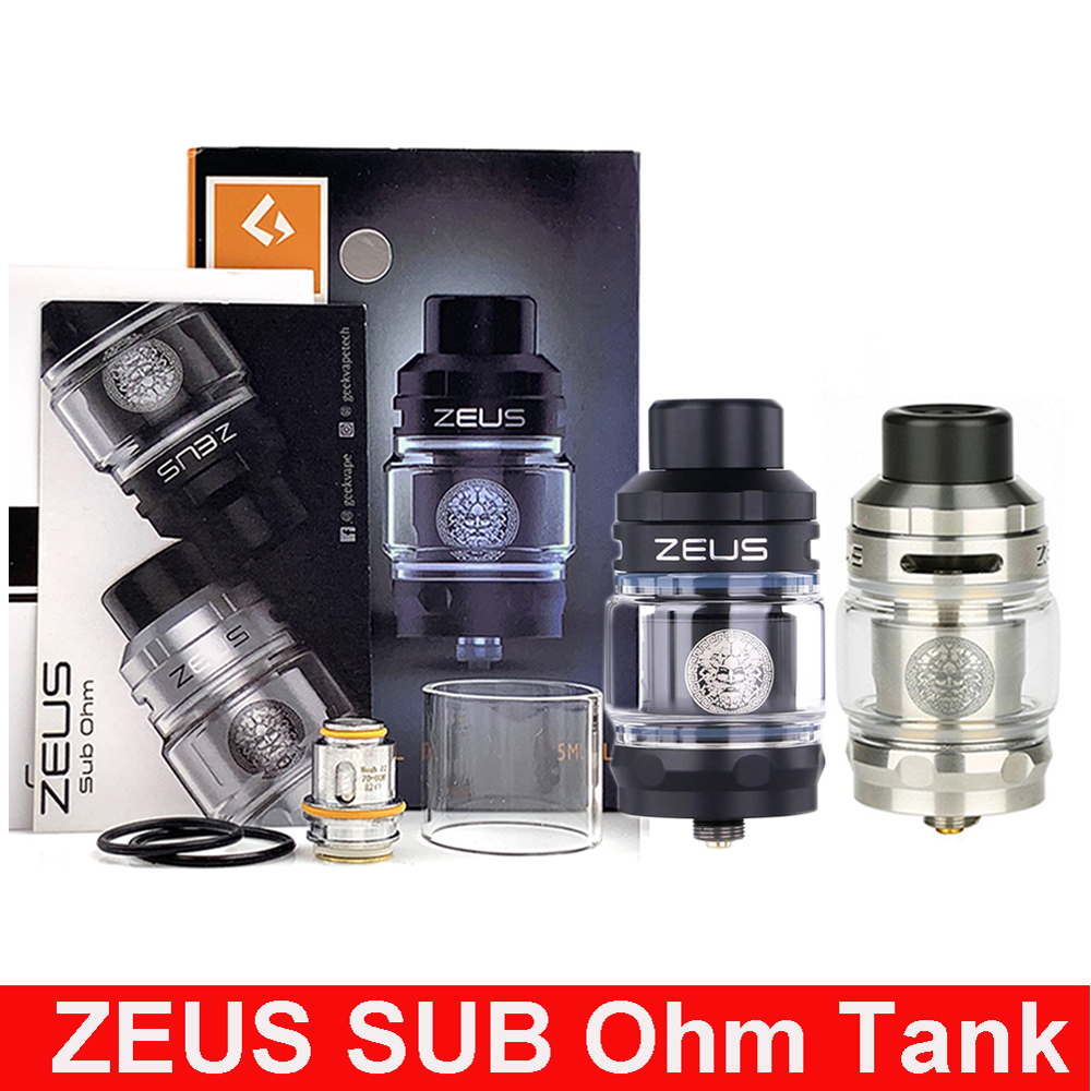 

GeekVape Zeus Sub Ohm Atomizer Glass Tank 5ml Capacity Atomizers Mesh Coil Z1 0.4ohm/0.2ohm For ZEUS X SUBOHM Aegis Mod