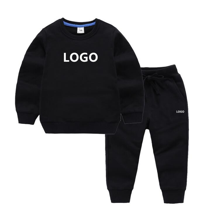 

Spring and Autumn Children's Clothing Sets Designer Kids Clothes Boy Two-piece Long Sleeve Pants Girl Sweatshirt Set Letter Brand Printing 2-8 Years, Red black(black letters)