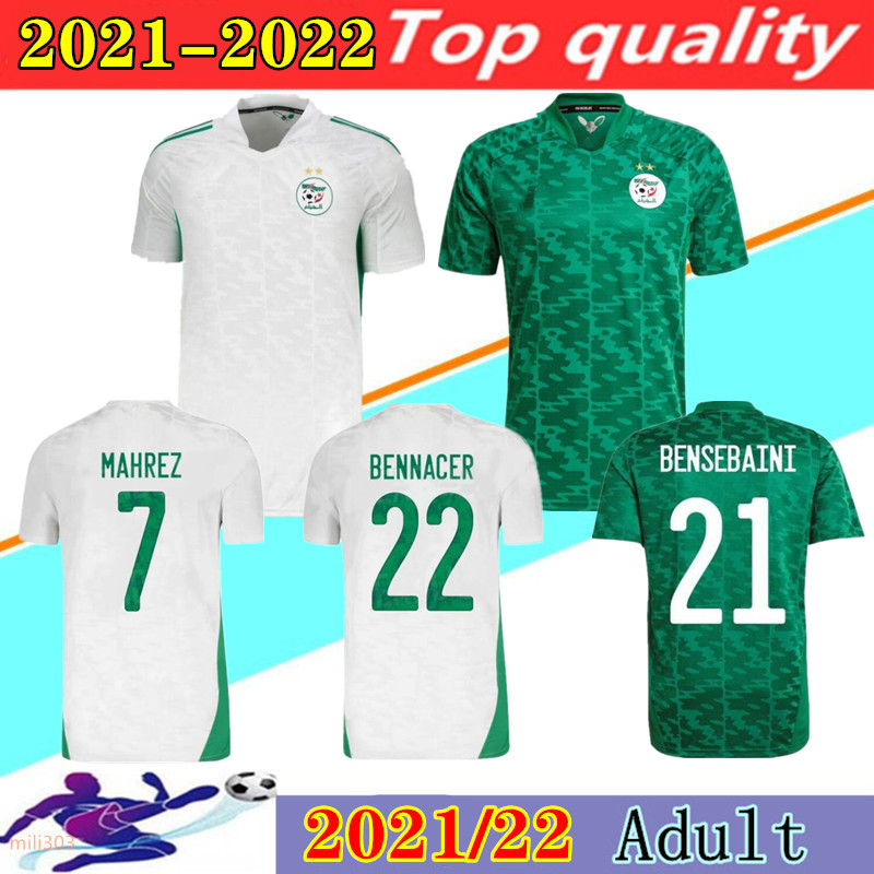 

2021 Algerie home away Soccer Jerseys MAHREZ FEGHOULI BENNACER ATAL SLIMANI GREEN 21 22 Algeria football shirt men maillot de foot