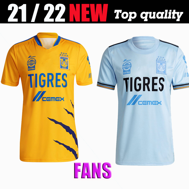 

2021 Tigres UANL 7 Stars soccer jersey home away 21 22 Mexico club Tigers Yellow GIGNAC Vargas H. Ayala SOSA jerseys football shirts, 21/22 away