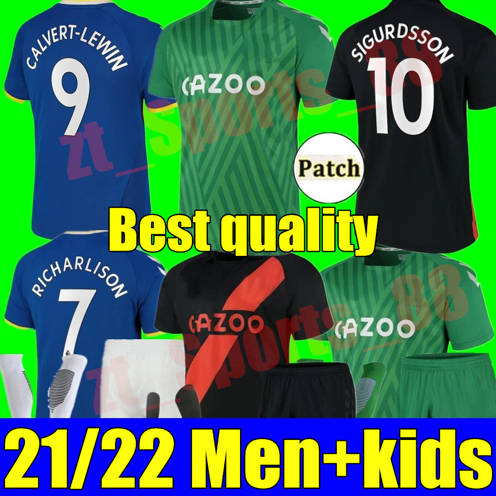 

Men kids kit Everton 21 22 soccer Jersey Calvert-Lewin JAMES RICHARLISON SIGURDSSON ANDRÉ GOMES KEANE 2021 2022 Camiseta de futbol gk TOSUN ALLAN football shirt, Kids away+socks