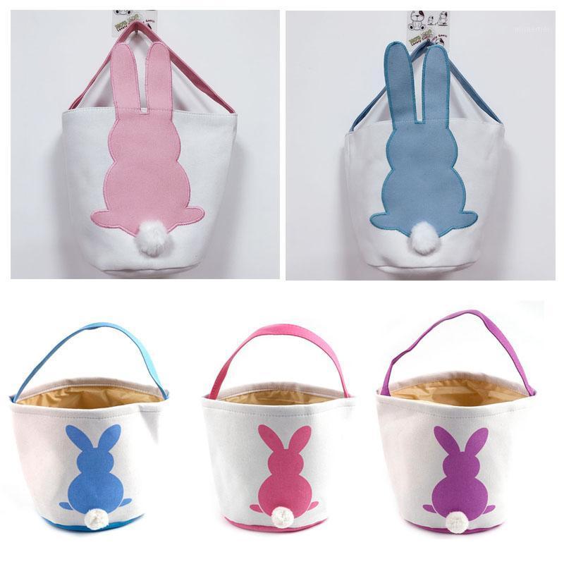 

Gift Wrap 11pcs/lot Easter Tote Bag 10 Styles Canvas Tail Bucket Bags Kids Basket