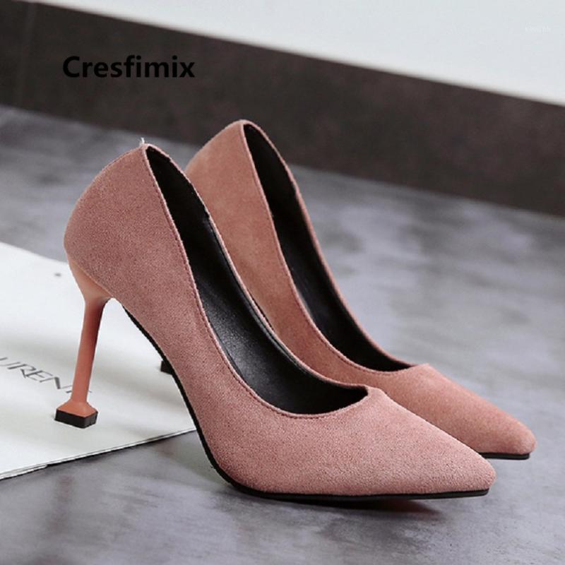 

Cresfimix Women Cute High Quality Flock Comfortable Slip On Heel Shoes Lady Casual Street Femmes Hauts Talons C3418 Dress