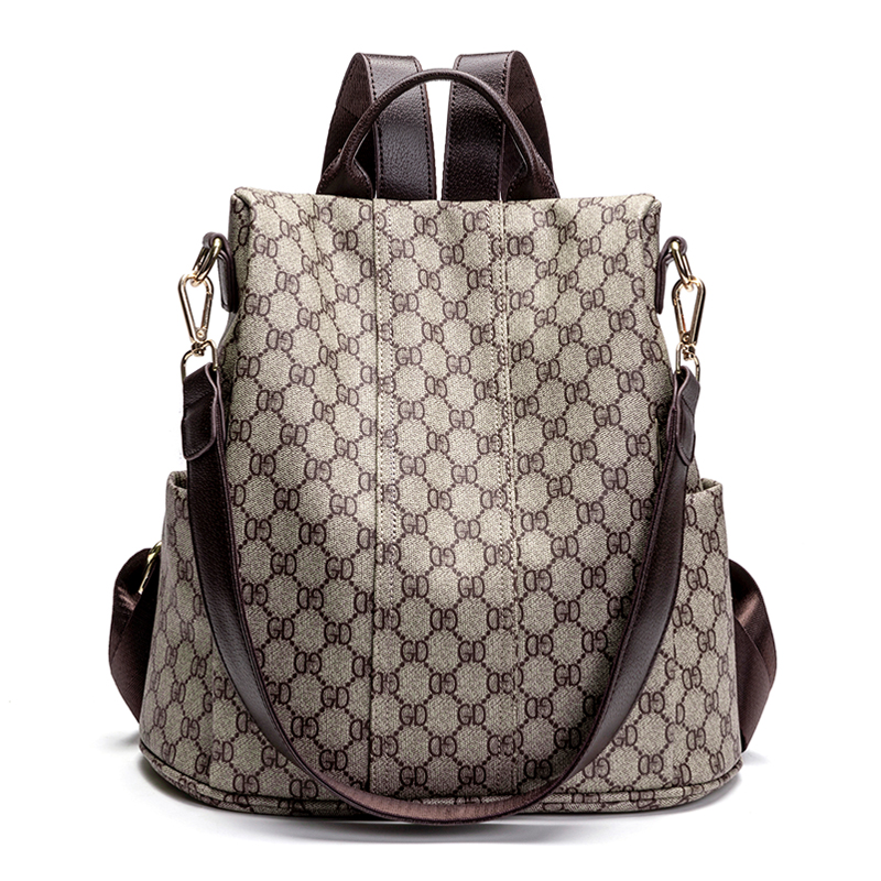 

The new backpack women 2022 casual and easy-to-fit fashion backpack, simple printed single-shoulder dual-use travel bag, 04