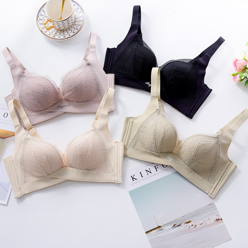 

bras sets embroidered lace traceless bra set gathers lingerie 38, Red;black