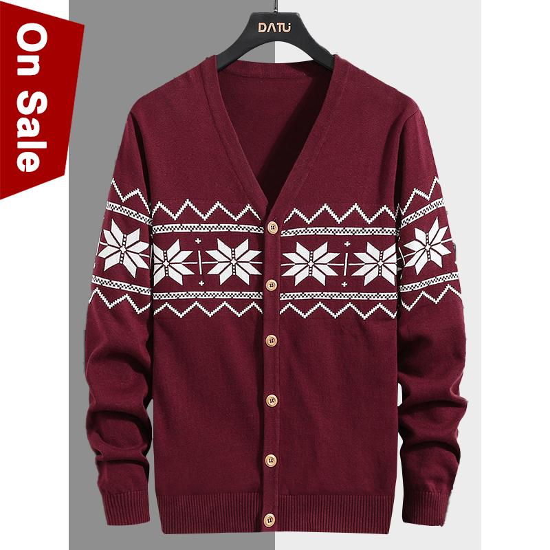 

Men's Sweaters Christmas Sweater Men Cotton Knit Cardigan Jacket Snowflake Female X'Mas Male Autumn Solid Mens Women, White;black