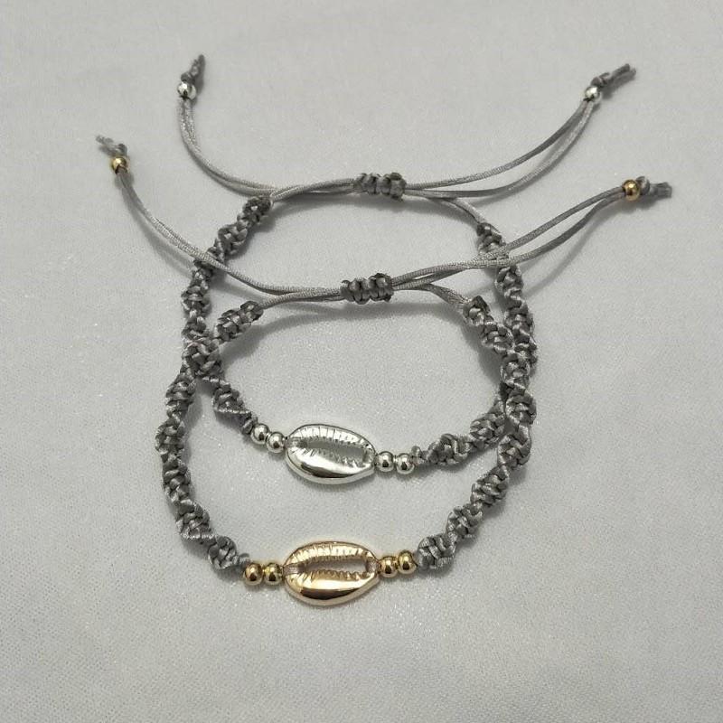 

Charm Bracelets Multicolor Rotating Braided Shell Jewelry Wild Casual Style Seaside Holiday Bracelet For Women Feature Namour Gift