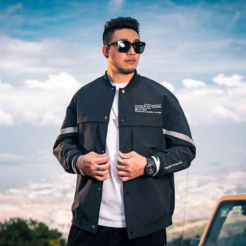 

chao brand large men's clothing plus baseball et letter loose casual fat autumn and winter coat men, Black;brown