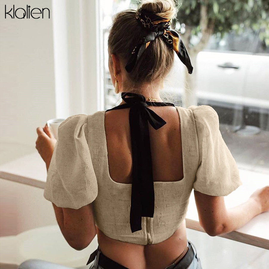 

summer elegant sweet female t shirt short sleeve square collar fashion zipper chiffon shirt women clothes crop mujerplus size clothes, Black;gray