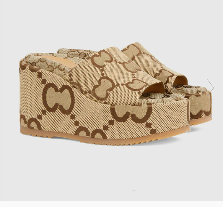 

2022 Designer platform Slides Womens Slippers Fashion luxury summer outdoor sandals beach thick sole shoes, Green