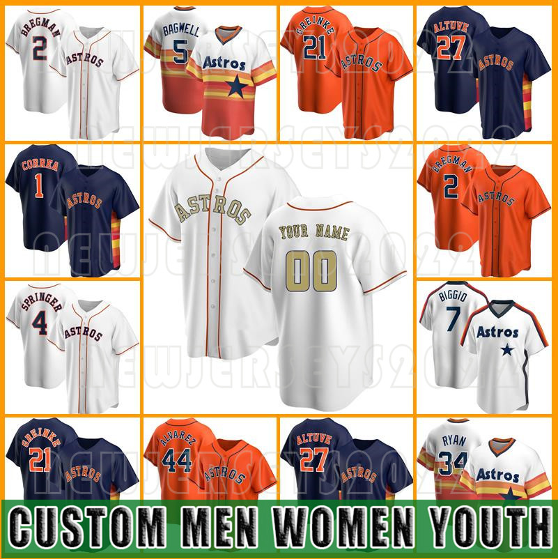 

2 Alex Bregman Jersey Astros Custom 27 Jose Altuve Baseball 7 Craig Biggio 5 Jeff Bagwell 4 George Springer 21 Zack Greinke Carlos Correa, Custom new cool base(taikongren)