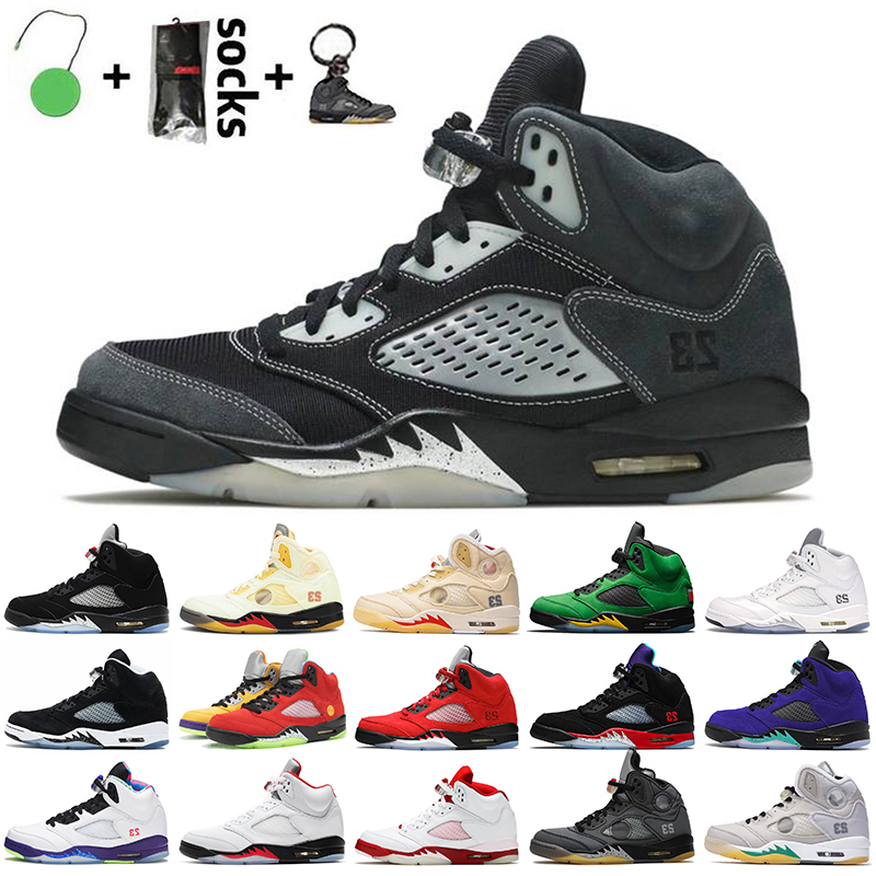 

Fashion 5s Anthracite Jumpman 5 Basketball Shoes Mens Trainers Raging Bull 2021 Fire Red What The Oregon Ducks Alternate Grape Stealth Sports Sneakers, A8 metallic silver 40-47
