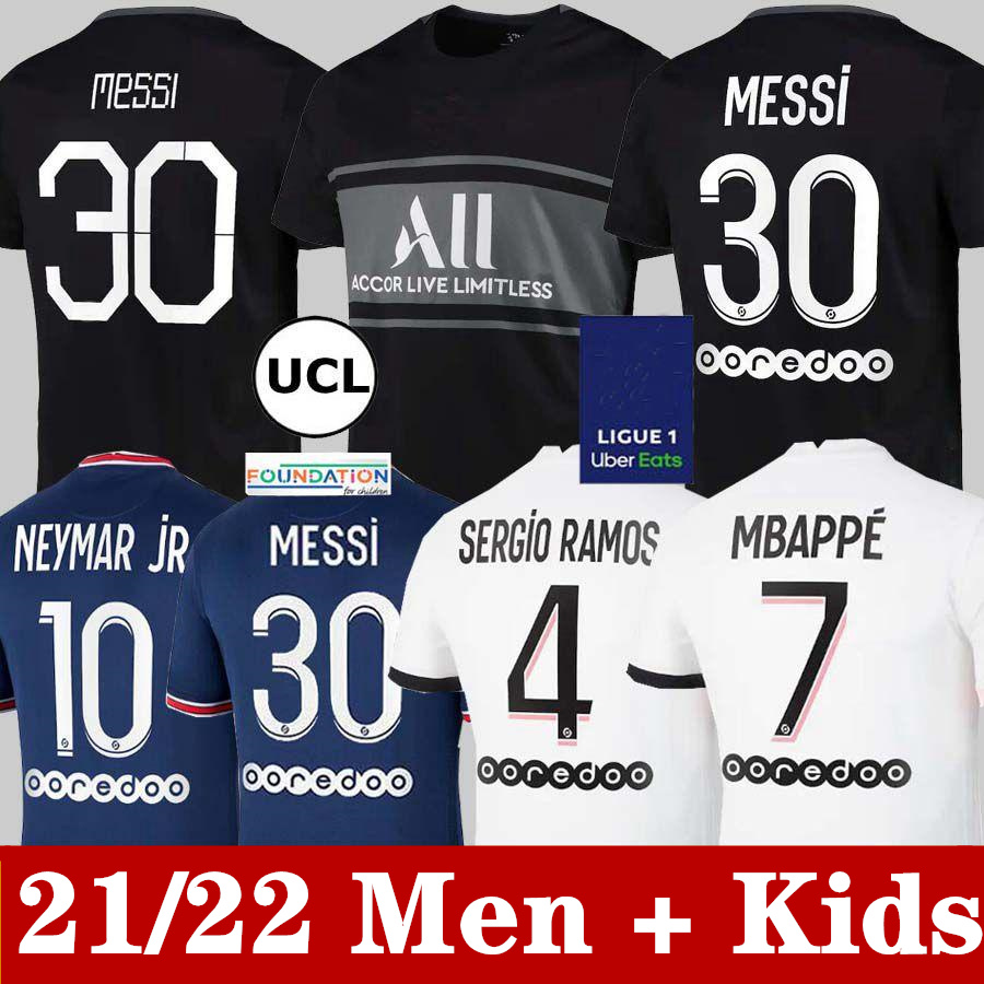 

Messi French club Full Sets 21 22 soccer jerseys MBAPPE VERRATTI KEAN 2021 DI MARIA KIMPEMBE Adult Kids Kits Socks Football Shirt jersey top, Color 4