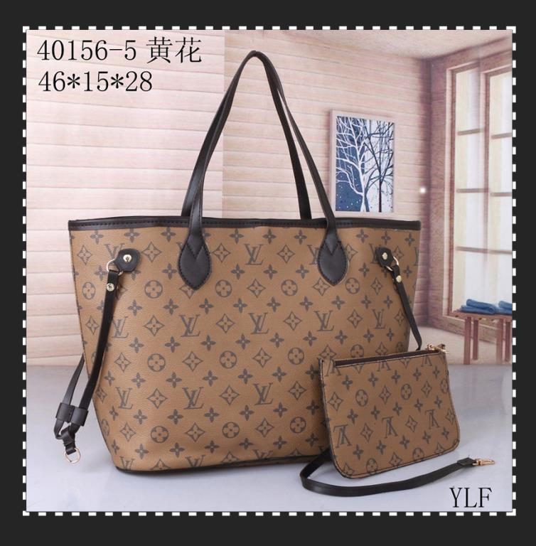 

1-9 LV LOUIS 1 VITTON Shopping Bag+wallet Women Handbag Leather Shoulder Bags 2 Pce Sets Ladies Messenger Bags Tote Bags, Golden;silver