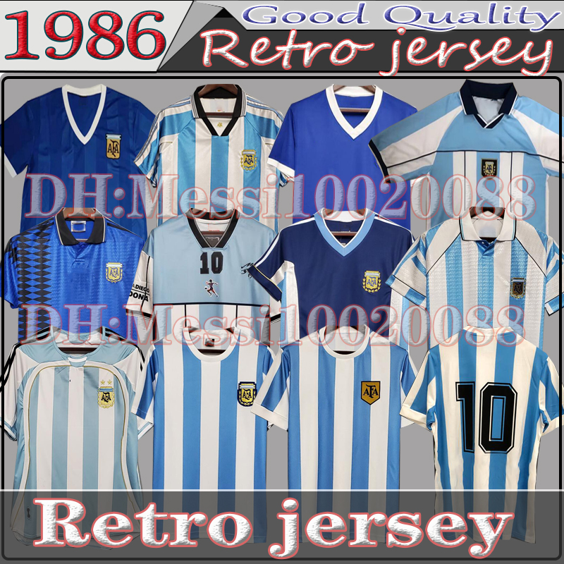 

TOP classic 1978 1986 Argentina Retro Soccer jersey commemorate Maradona home Version 86 78 1994 1998 2001 2006 CANIGGIA Quality Football Shirt Batistuta