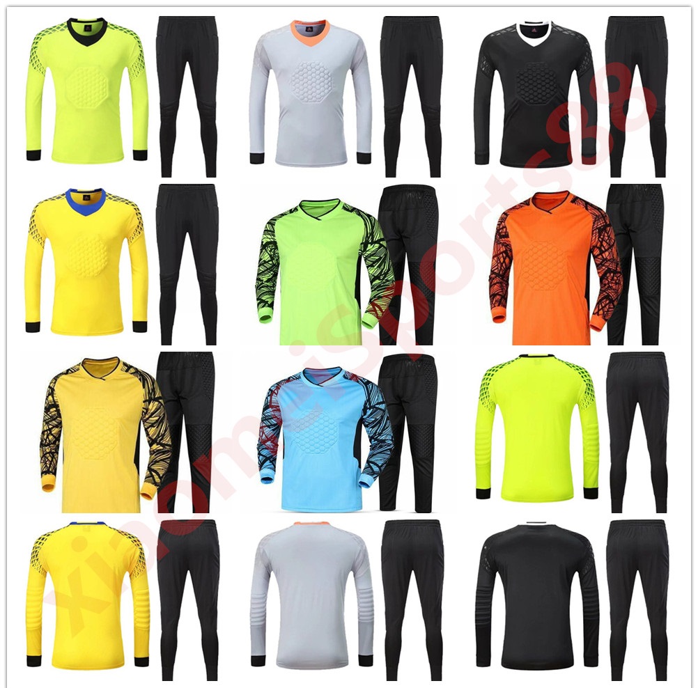 

blank Adult kit Long sleeve goalkeeper Soccer Jerseys 2021 Men kits football Shirt uniform suit custom name number, As shown in illustration