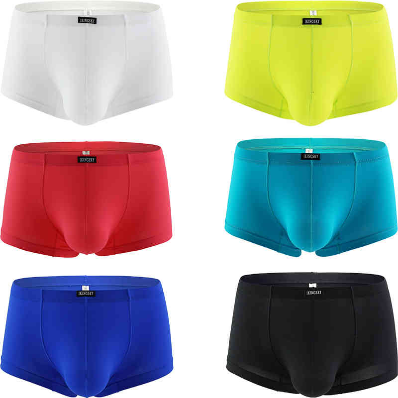 

Ikingsky Men's Bluge Boxer U-hance Pouch Mens Stretch Trunk Underwear, White