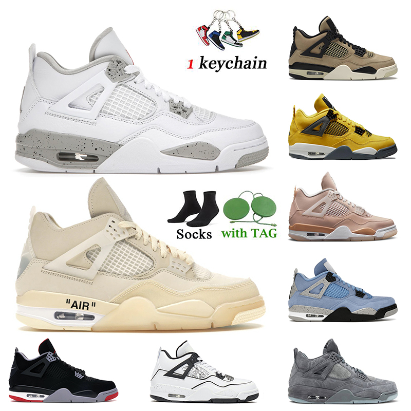 

Top Quality Stock x Jumpman 4s Basketball Shoes Air Jordan 4 Retro Jorden Airs Women Mens Trainers Off Sail Oreo Travis Scott Fire Red Taupe Haze White Cement Sneakers, C39 white cement 36-47