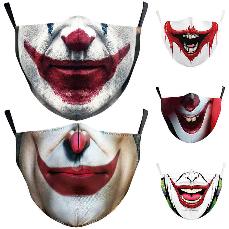 

Halloween Cospaly Joker-jack Horror Masks Women's Men Unisex Face-protection Cycling Spots Breathable Adult Party Mask