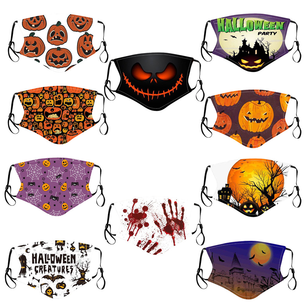 

Halloween cotton mask adult dustproof washable cartoon printing masks PM2.5