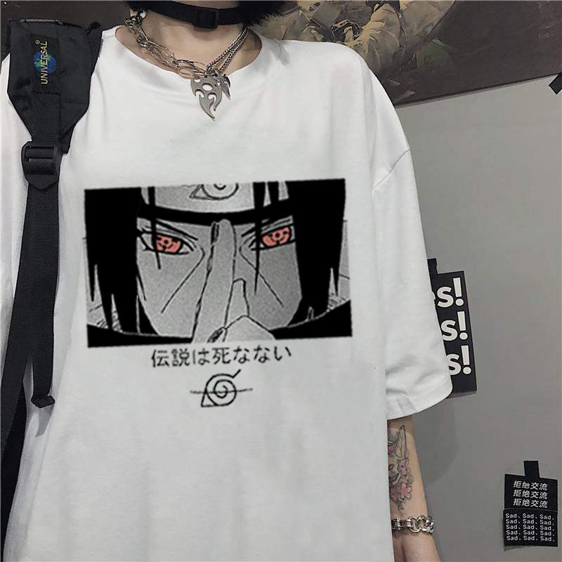 Camisa de anime japonés Mujeres Naruto Tshirt Uchiha Itachi Impreso de  dibujos animados Camiseta Pareja Streetwear Fashion Harajuku Mujer