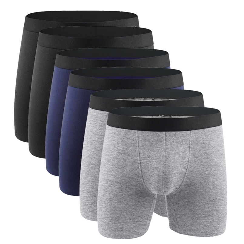 

Cotton Men' Panties Underwear Boxer Shorts Long Leg Comfort Men Underpants Male Hombre Boxer Marca European Size Plus -XXL 210826, Wine red 6pcs