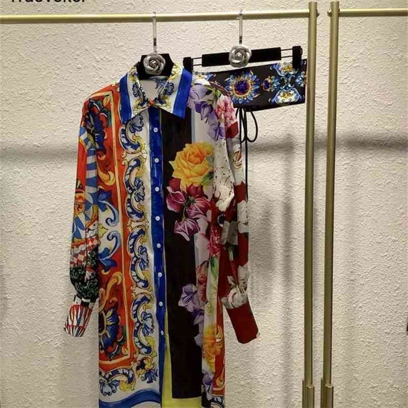 

Truevoker Lady Luxury Siciy Holiday Dresse Vintage Porcelain Print Straigth With Diamond Corset Prom 210602, Blue