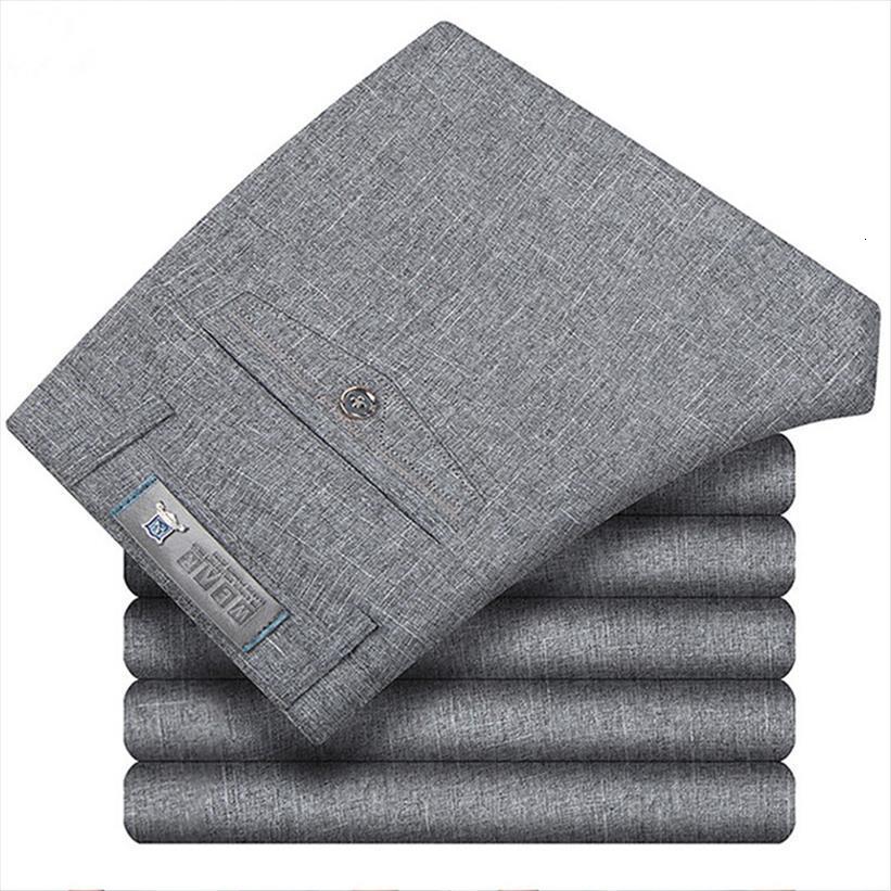 

yg6130 a1339 summer middle aged women pants linen leisure business casual high waisted straight trousers wholesale, Black