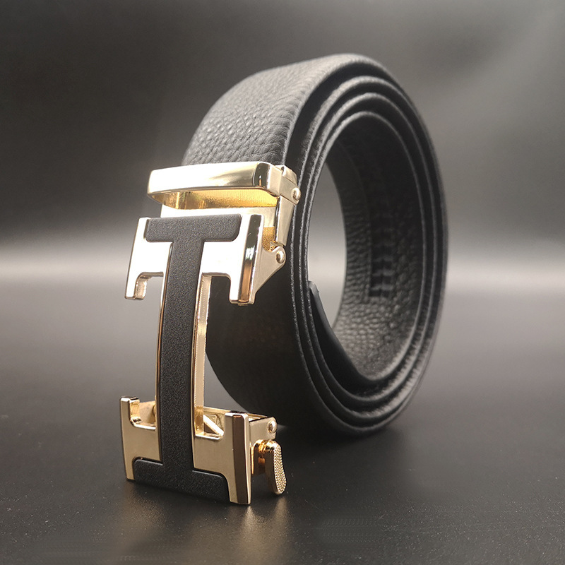 

Leisure Men's Top Layer Cattle Business Partner Automatic Belt Buckle, Black