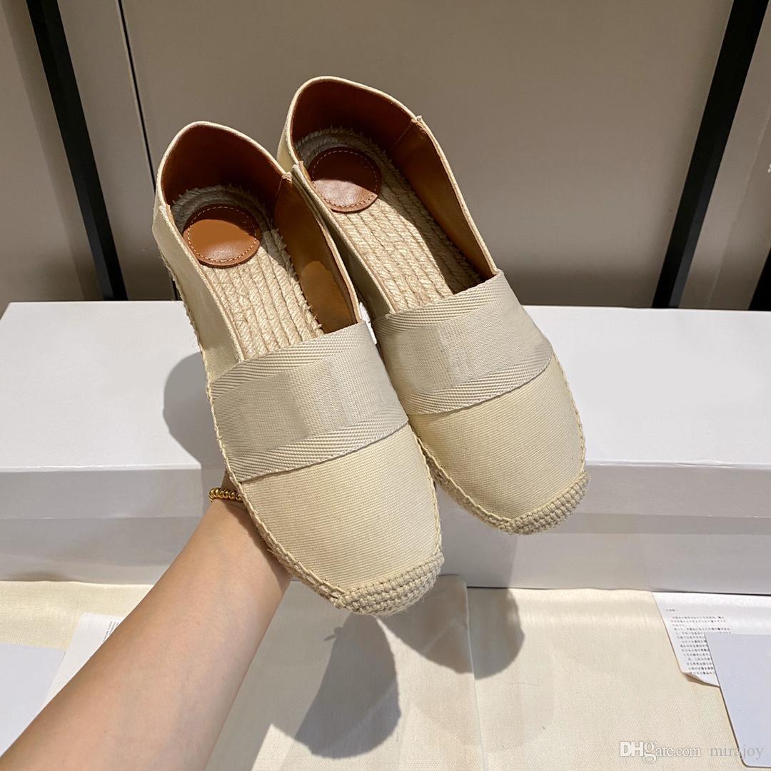 

Loafers Women Flat Espadrilles Designer Shoes Mule Soft Straw Weaving Printing Letters Canvas Shoe With Box XQ-217, Not link product;not choose the option