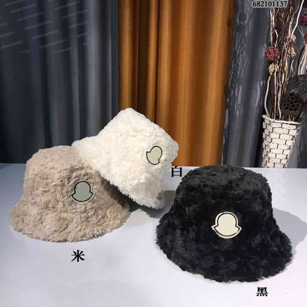 

Montclair France Italy Milan Luxury Designer Rabbit Fur Fisherman Monc Hat Unisex Couple Winter Fashion Warm Multicolor Wide Brim Women, Black