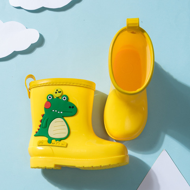 

Babys Rain Boots ovey Dinosaur Chidrens Rain Shoes PVC Rubber Kids Baby Cartoon Water Shoes Todder Gir Boots