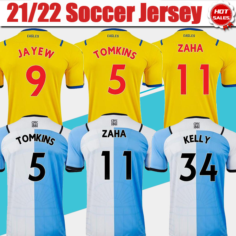 

#9 J.AYEW Football Jerseys 21/22#11 ZAHA Away Yellow Soccer Jersey #18 McARTHUR 3rd Blue Shirt 2021/2022 Men Adult Uniforms, 3rd no patch
