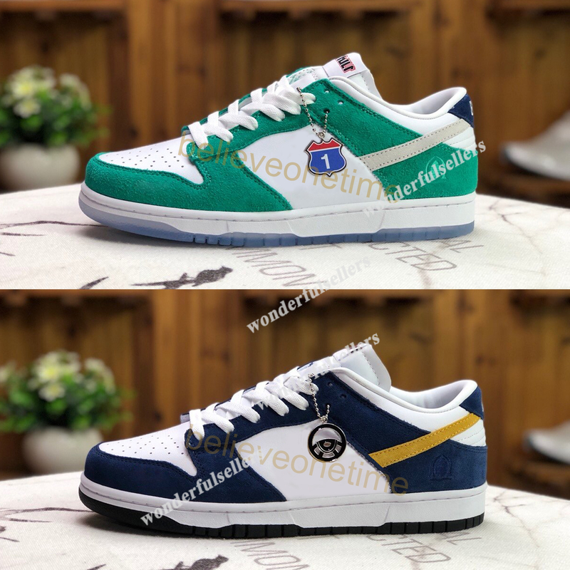 

Dunk SB Low Kasina Road Sign Neptune Green CZ6501-101 Men Women Running Shoes Korea 80s Bus Industrial Blue CZ6501-100 Sports Sneakers, 14