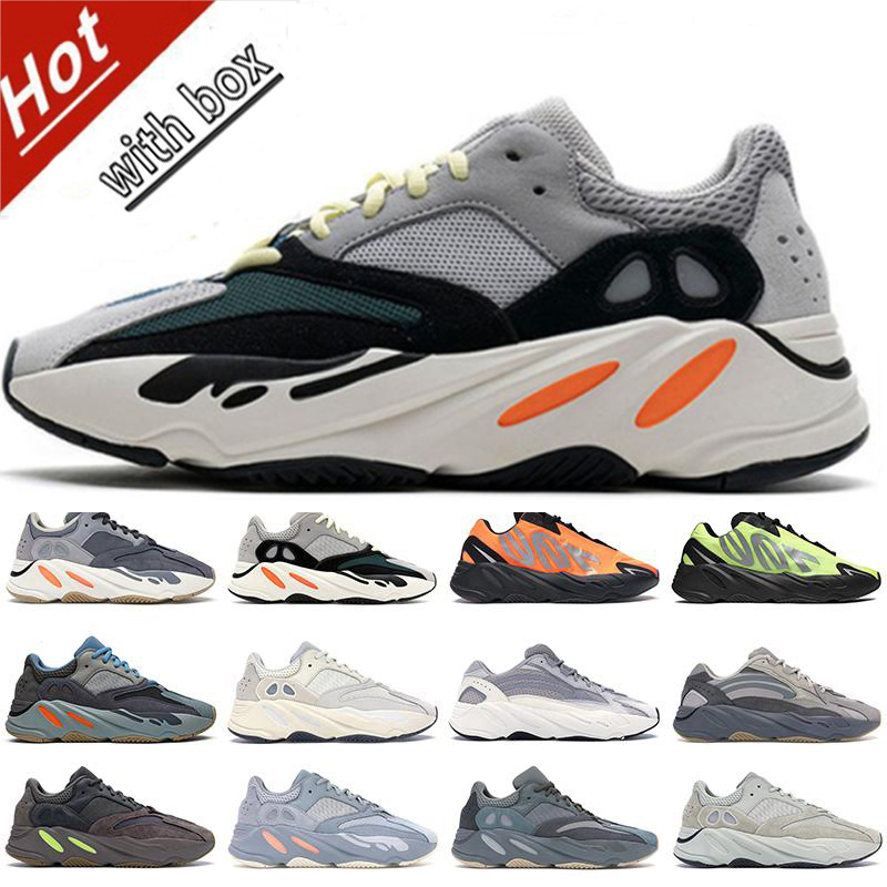 

with box Classic colors kanye 700 Running Shoes Static carbon blue sun salt Reflective for men Inertia Tephra Solid Grey Utility Black Women