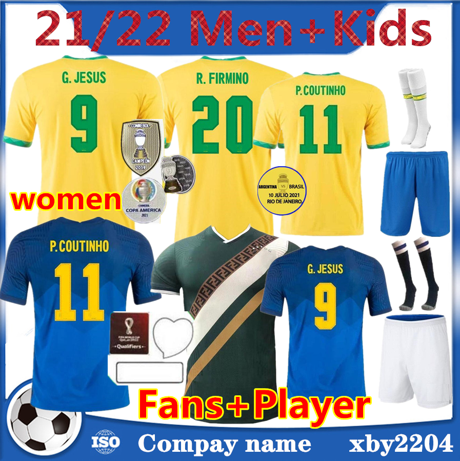 

20 21 brazils Richarlison G.JESUS soccer jerseys camiseta Copa America finals 2021 2022 player version COUTINHO FIRMINO Marquinhos Casemiro brasil women football, Black