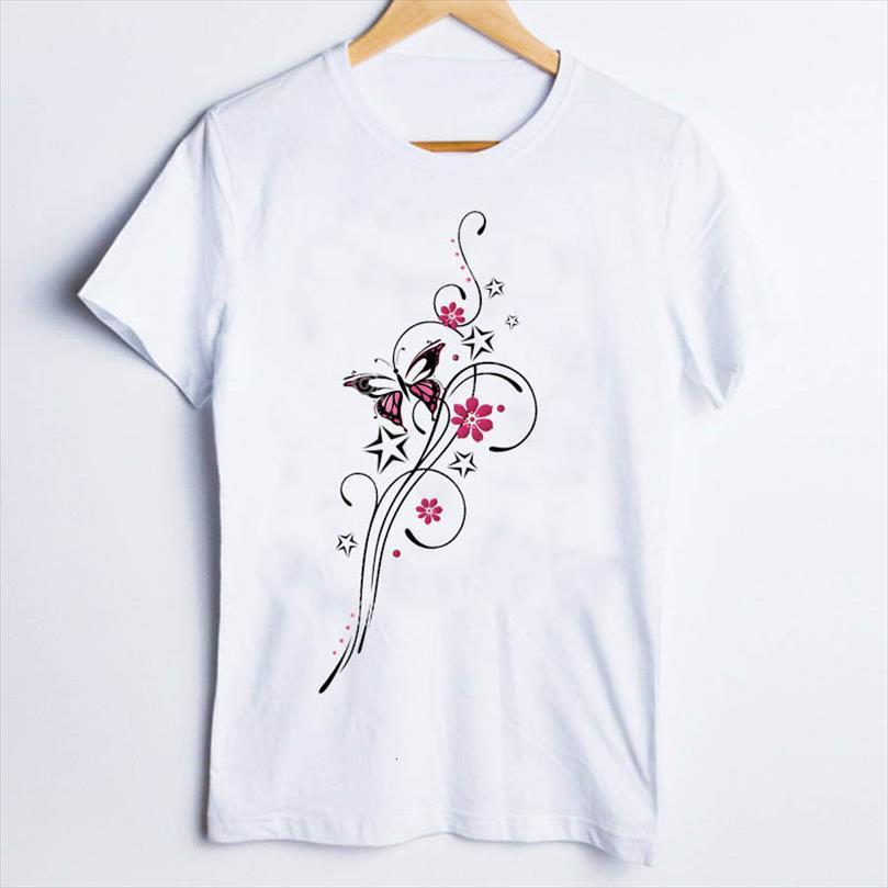 

tees and women print mens t shirts printing womens cartoon butterfly flower elegant 90s ladies clothes lady clothing female, White;black