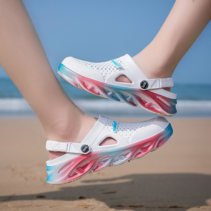 

Classic Men Women Trainer Sports Size Cross-border Summer Slippers Thick-soled Beach Shoes Couple Hole Shoe Outdoors Baotou Sandals Code:25LL-7790, 52659