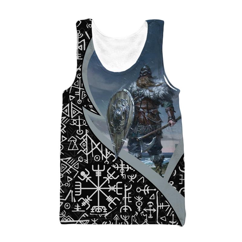 

Men' Tank Tops Fashion Vest Men 3d Print Viking Sleeveless Women Custom Top A07, Multicolor-5