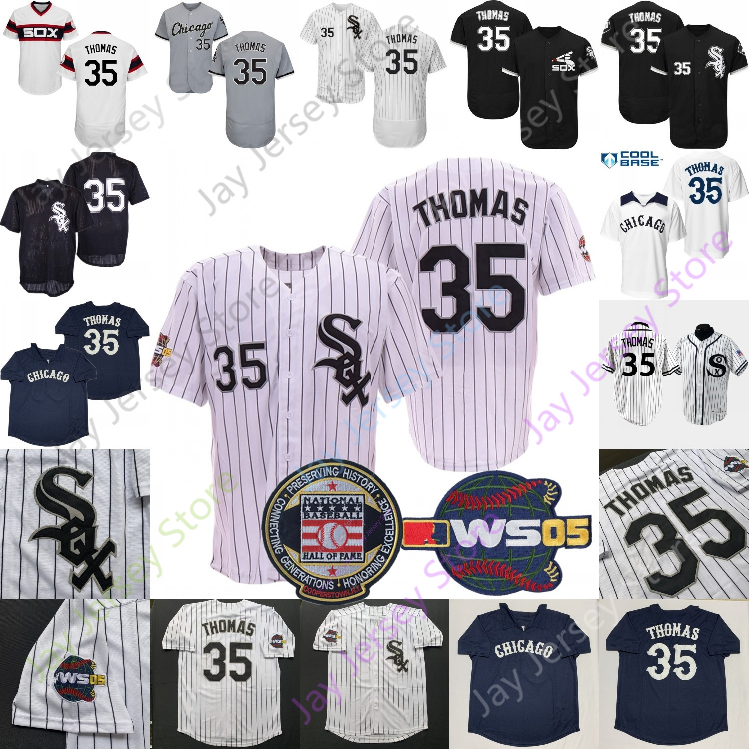 

Frank Thomas Jersey 2005 WS Pinstripe Cooperstown Hall Of Fame Patch Vintage 1990 Turn Back Mesh BP Black Navy Pullover Pinstripe White Women, Women red