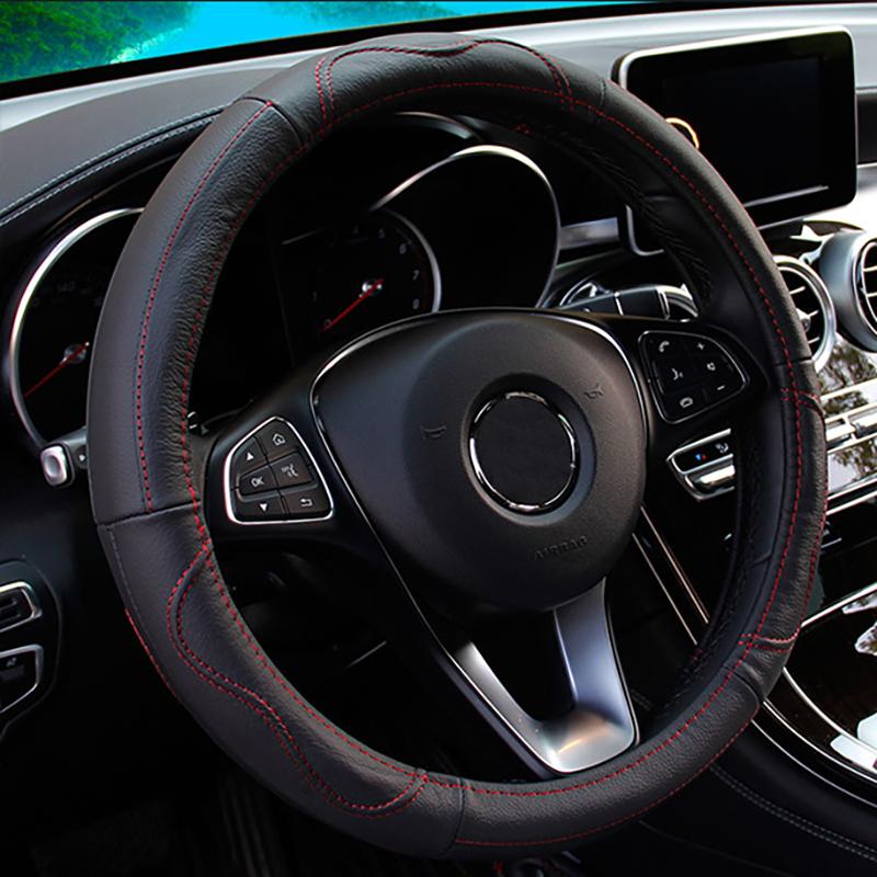 

Steering Wheel Covers Car High-Quality Cowhide 38 Medium Shell Skidproof Shoulder Protection Auto Protector