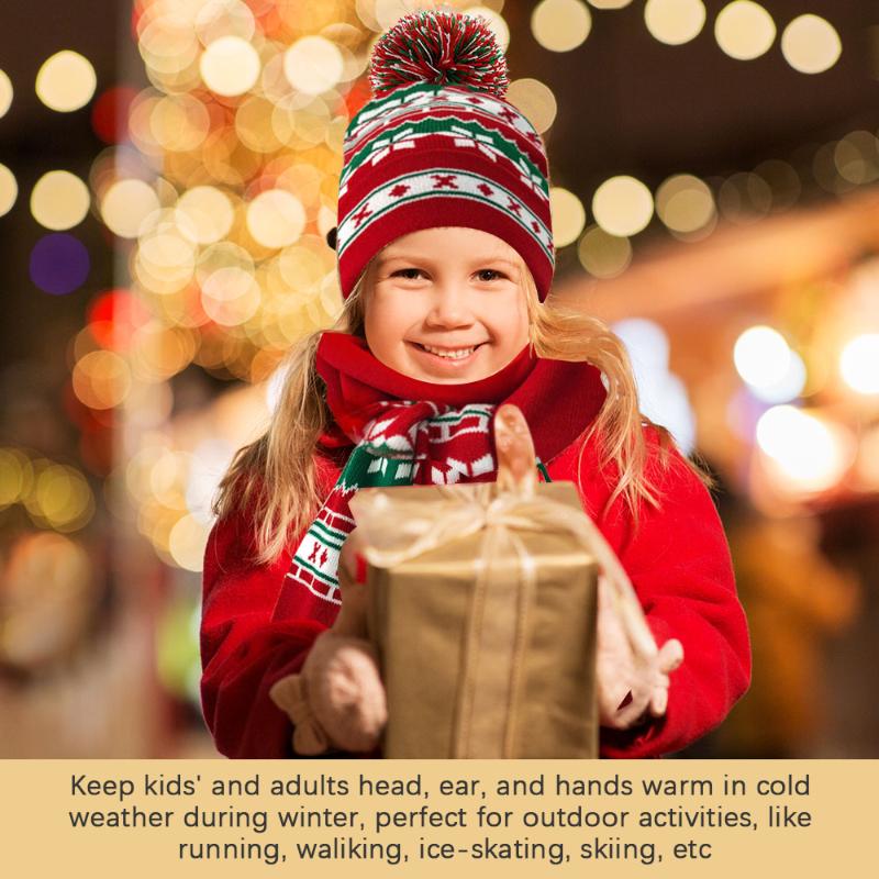 

Caps & Hats Christmas Hat Scarf Set Acrylic Fibers Cute Knitted Warm Warmer For Boys Girls Adults Red/Black Unisex 2Pcs, Yellow