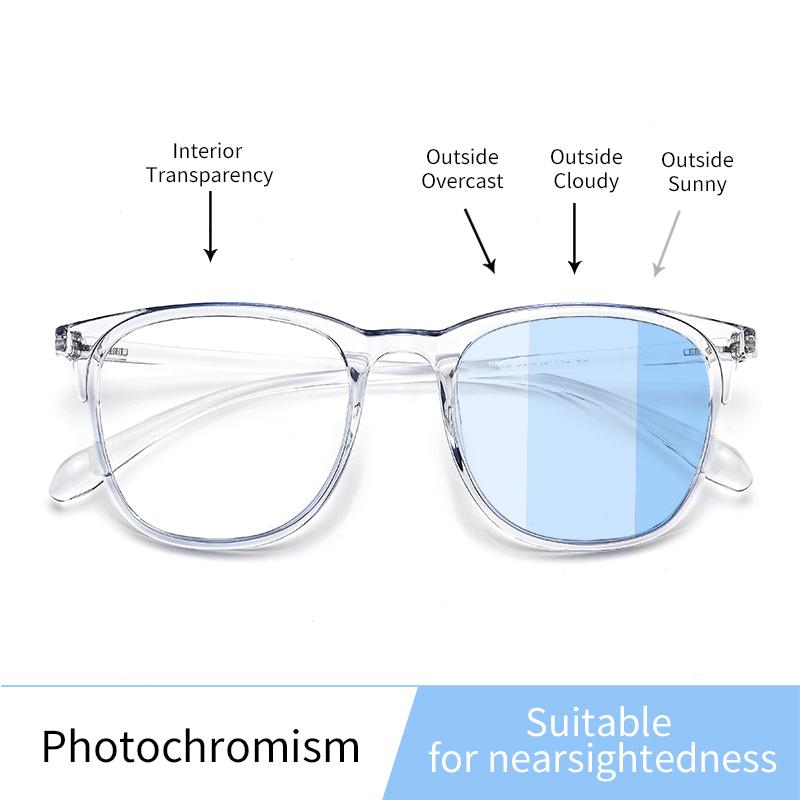 

Fashion Sunglasses Frames Female Color Changing Glasses Automatic Light-sensitive Ultra-light TR Frame Can Be Equipped With Myopia Anti-blue