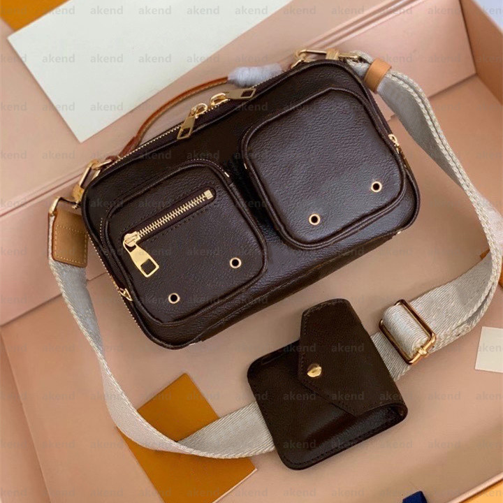 

Top quality Women's men Genuine leather Bags tote UTILITY CROSSBODY fashion Shoulder bag wallet Purse Luxury Designer Diana Original MON0GRAM Handbags hobo Handbag, Box