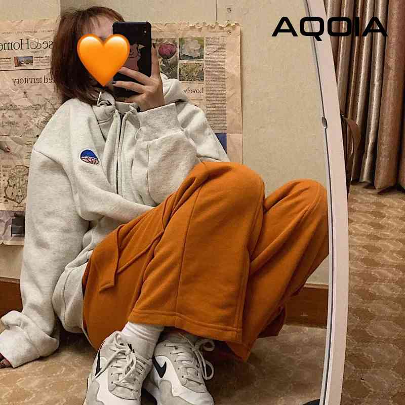 

Autumn Streetwear Letter Printing Women's Hoodies Sweatshirt Zip-Up Oversize Loose Warm Women INS Female Pullovers 210521, Dark gray