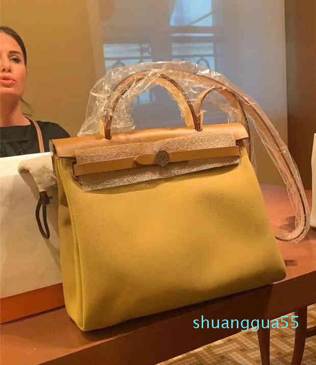

Handbags Designer 3139 Herbag Herme Leather Canvas Bag Single Shoulder Messenger Bag