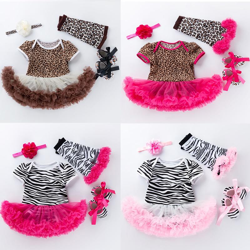 

Girl's Dresses Baby Girl Princess Dress Outfits Stripes Leopard Romper Tutu Party Shoes Leg Warmer Headband For Toddler Girls Set, Red;yellow