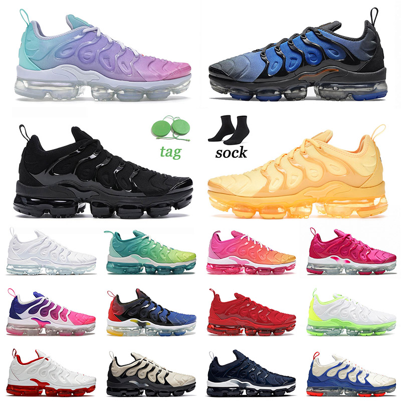 

2021 Top Quality Tn Plus Shoes Mens Women Size Us 13 Pastel University Gold Triple Black Knicks Vibes Cherry Light Bone Tns Trainers Authentic Sneakers 36-47, C31 firebrry 36-40
