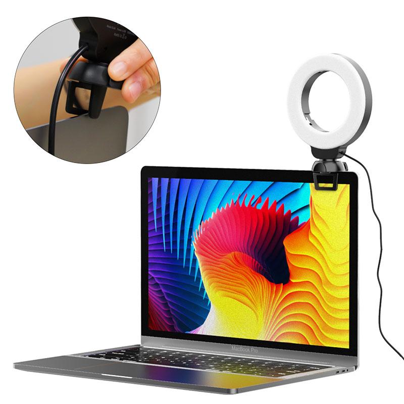 

Laptop Selfie Ring Light With Computer Mount Clip Adjustable Office Live Youtube Conference For Mackook IPad Flash Heads